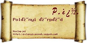 Polányi Árpád névjegykártya